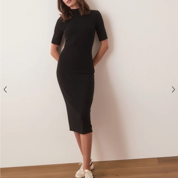 Marine Layer Lexi Rib Mock Neck Midi Dress XS - Picture 2 of 7